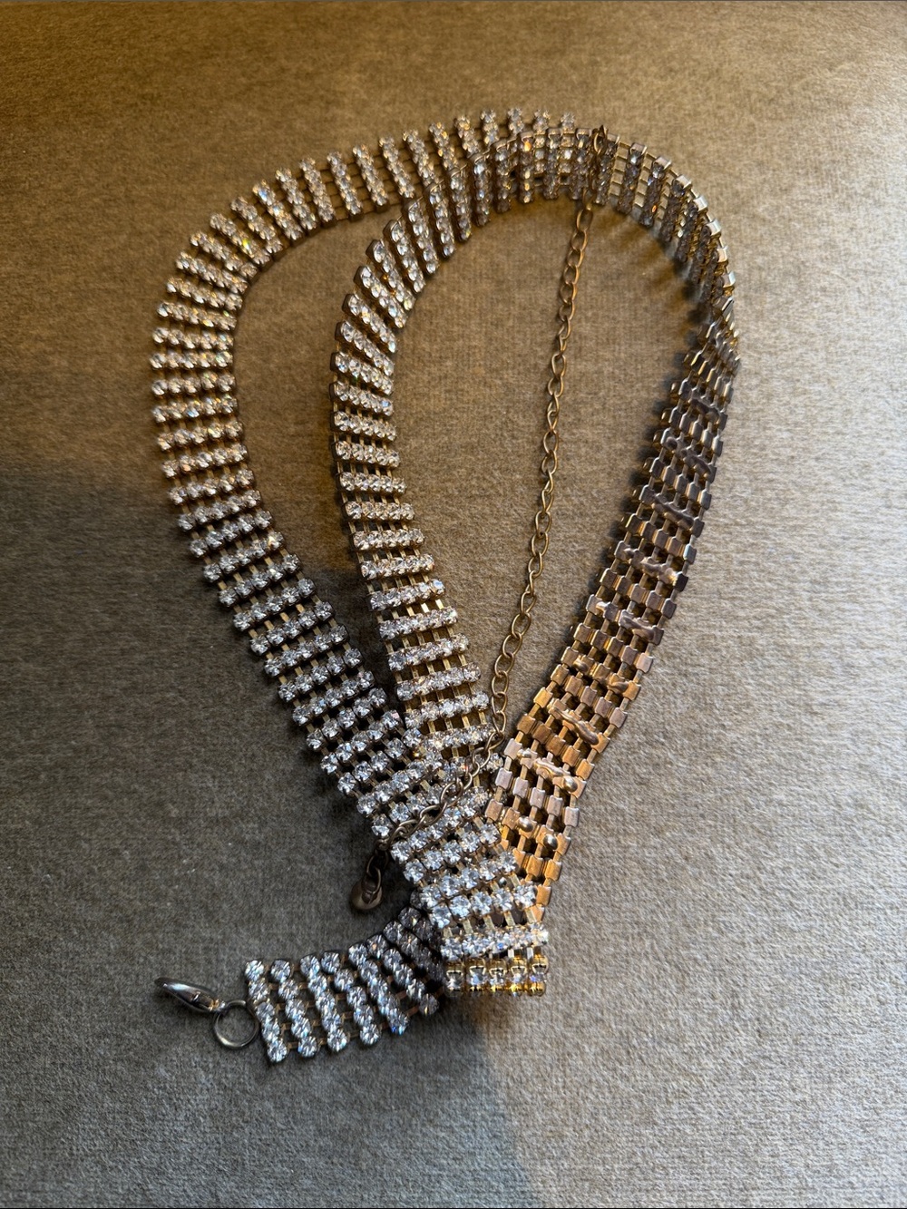 Very cool rhinestone chain belt in excellent condition